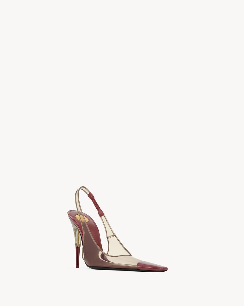 PHANTOM slingback pumps in TPU, patent leather, and taffeta