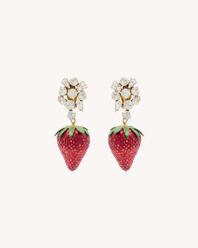 RELKLYU 2 Paia di Orecchini alla Fragola, Orecchini di Stile di Frutta Creativi, Orecchini Carini, Orecchini Divertenti, Accessori per Abbigliamento