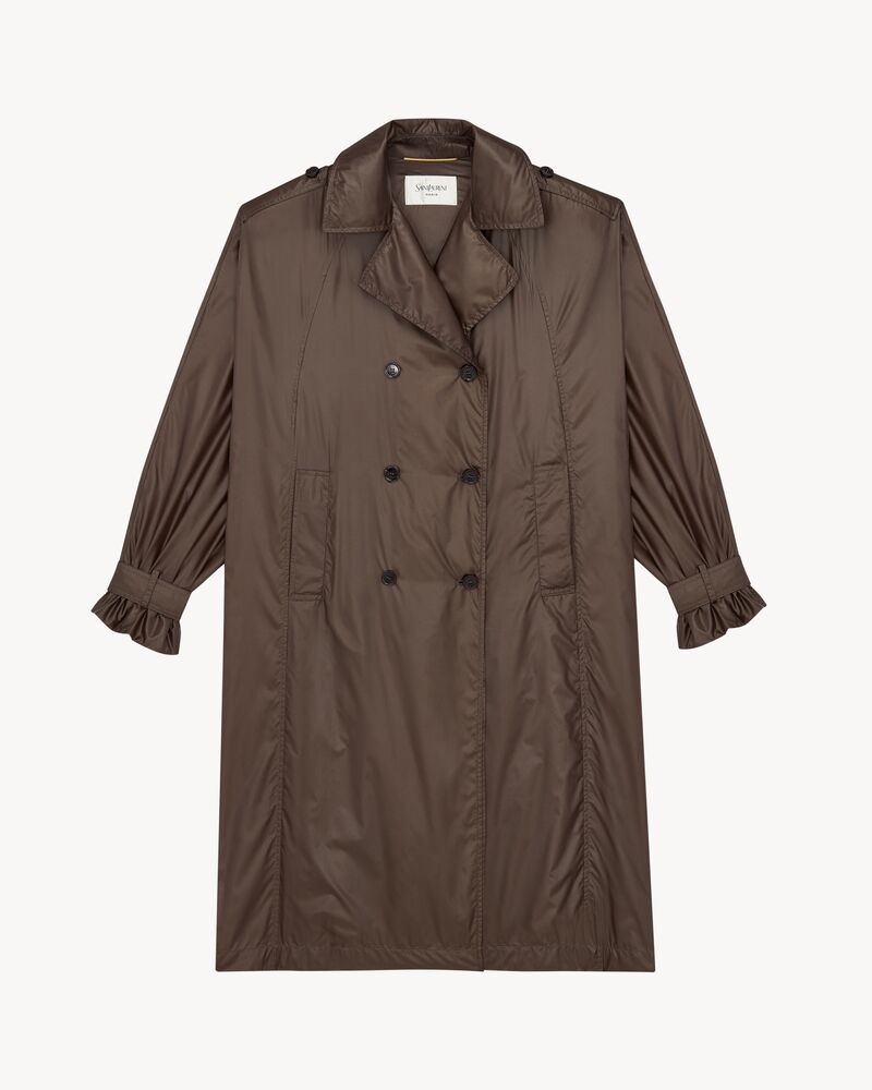 trench coat in water-resistant nylon