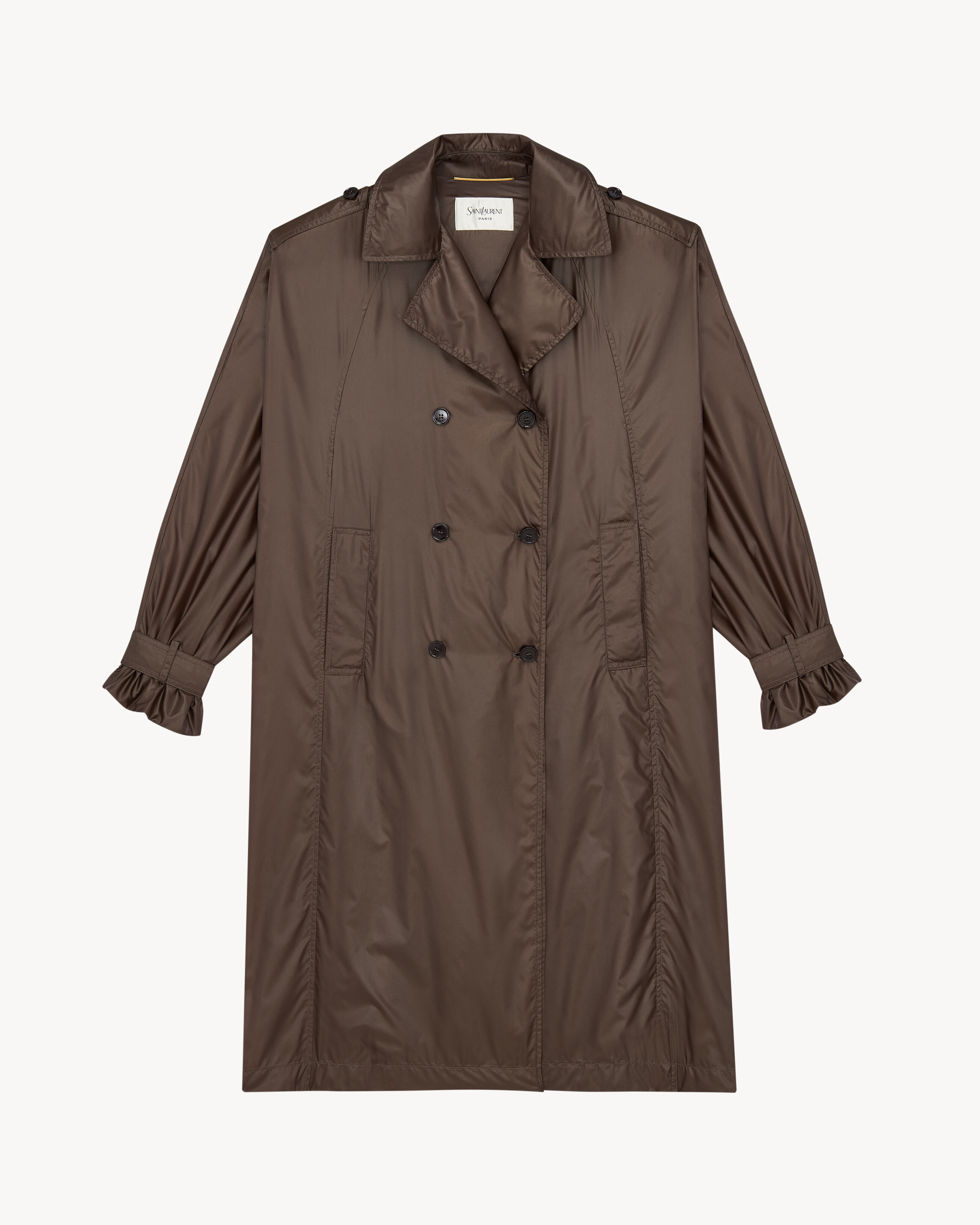 trench coat in water-resistant nylon