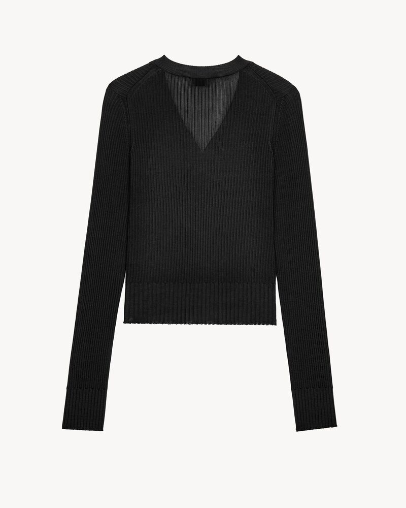cardigan in ribbed knit