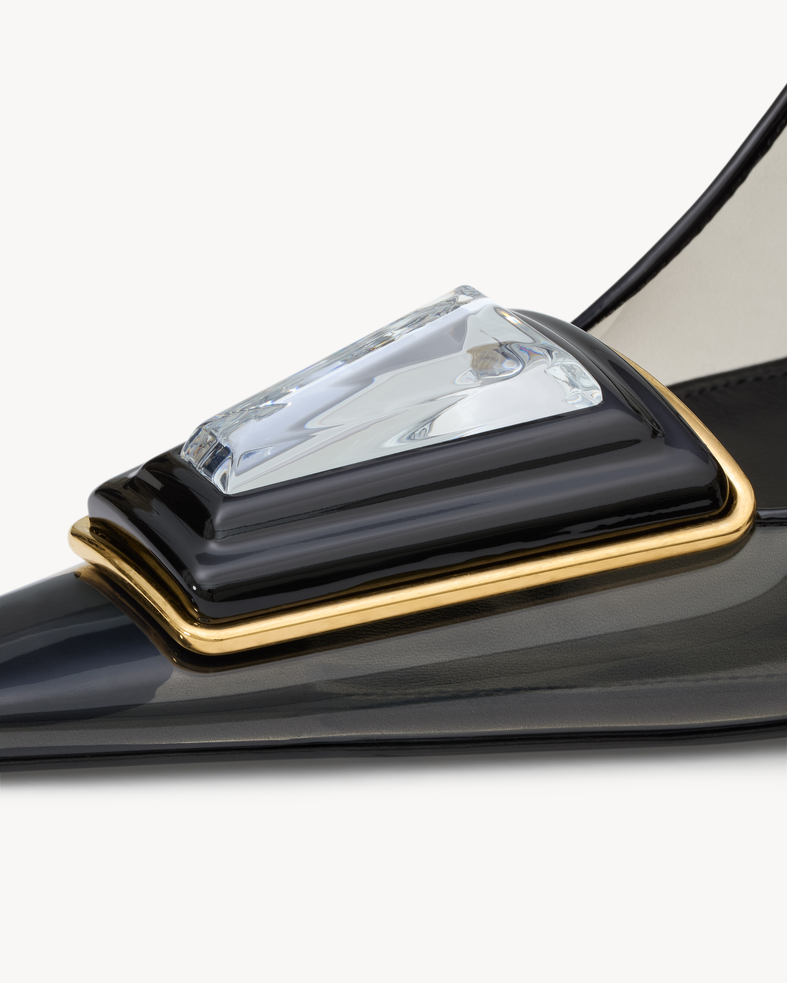 SIBYL slingback pumps in TPU, patent leather, and satin