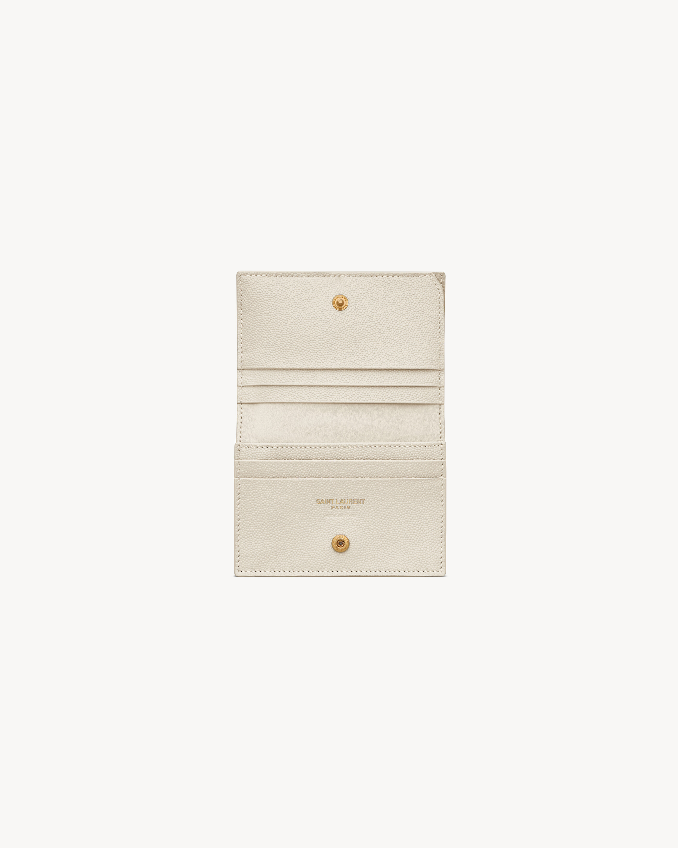 CASSANDRE MATELASSÉ FLAP CARD CASE IN GRAIN DE POUDRE LEATHER