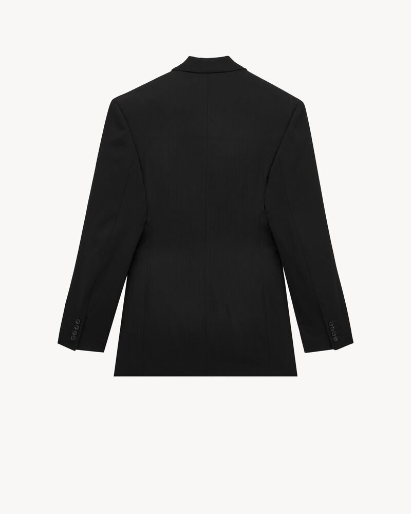 blazer com fechamento simples em lã mélange