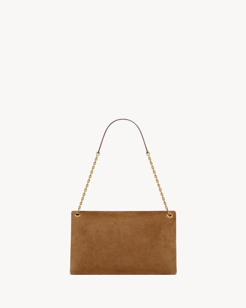 CASSANDRE large pouch on chain in suede