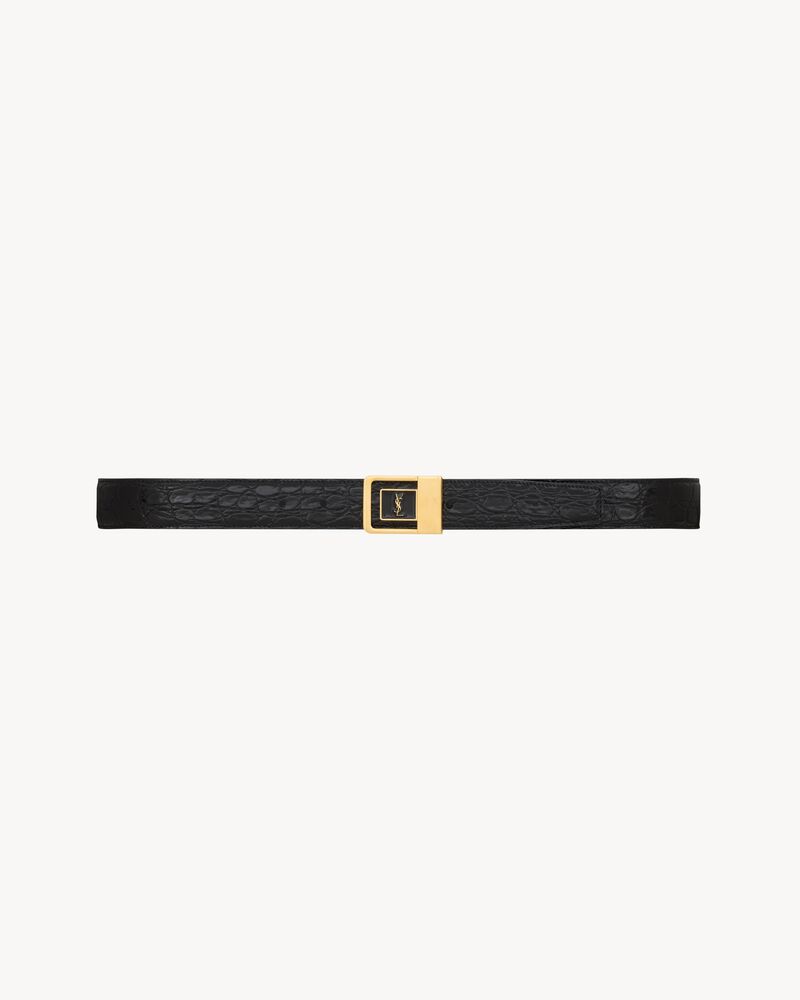 LA 66 belt in crocodile-embossed leather