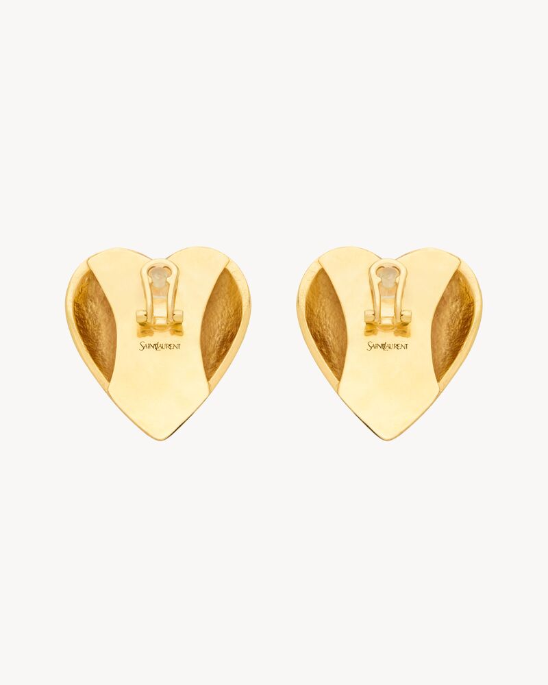 heart earrings in enamel