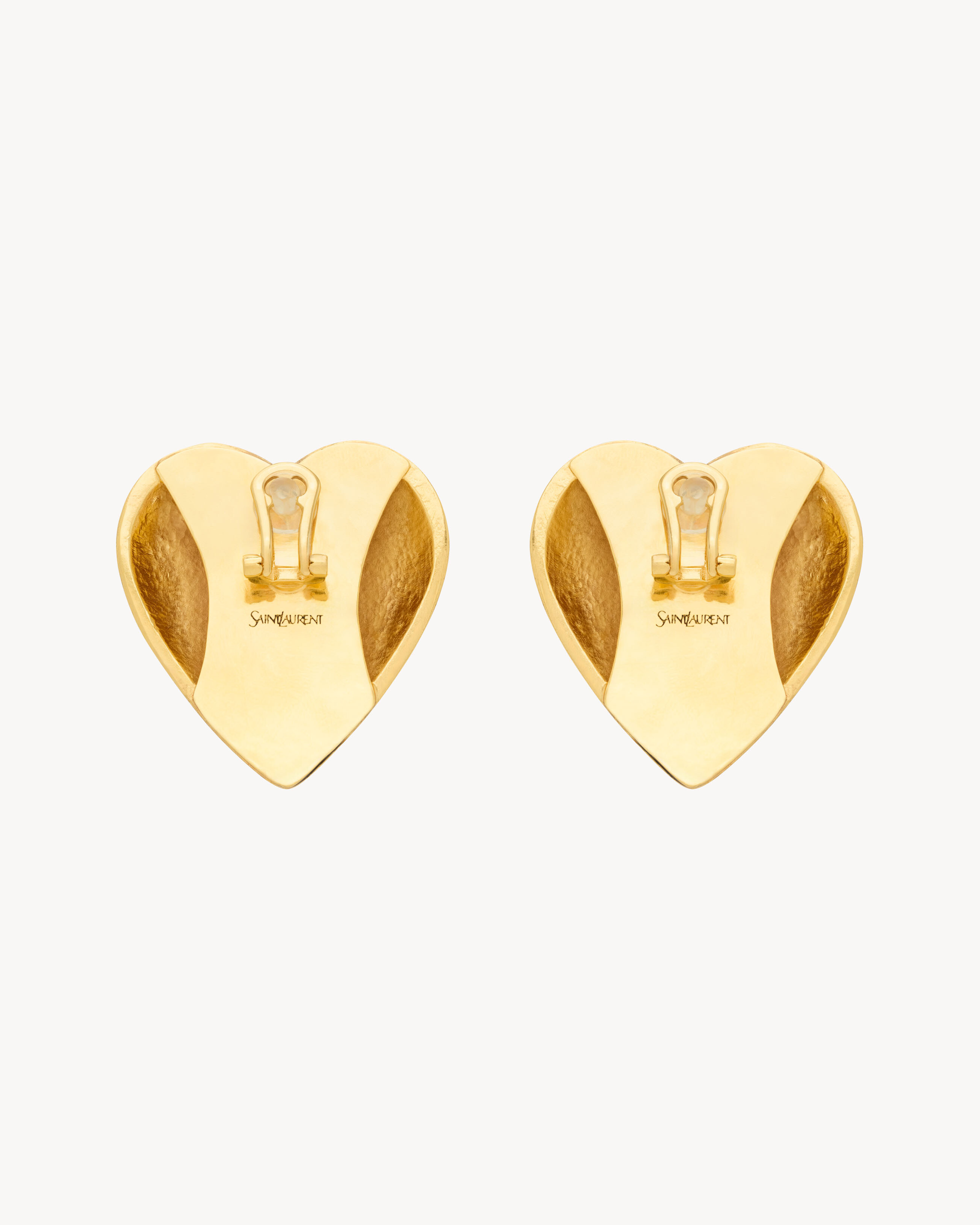 heart earrings in enamel