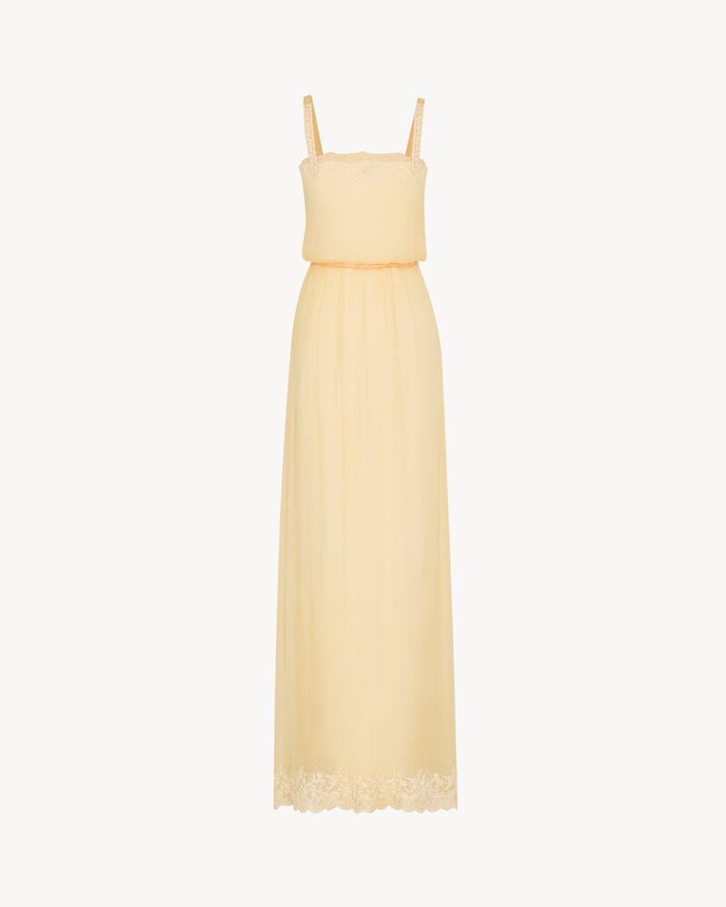 laced dress in silk crepe muslin