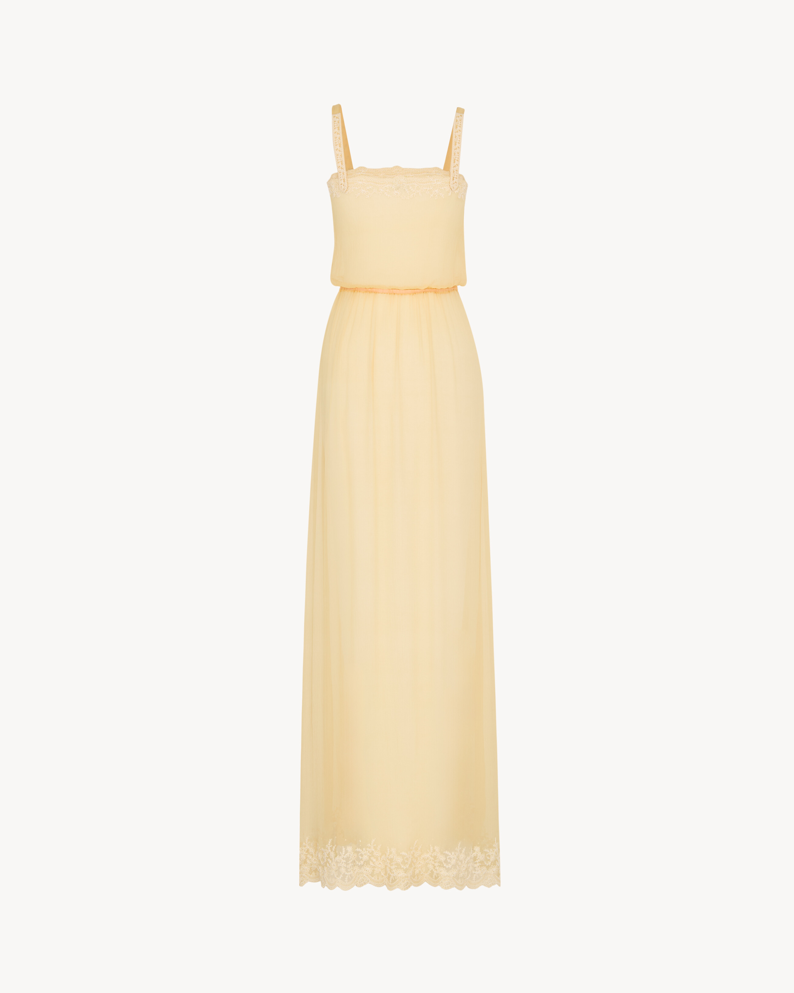 laced dress in silk crepe muslin