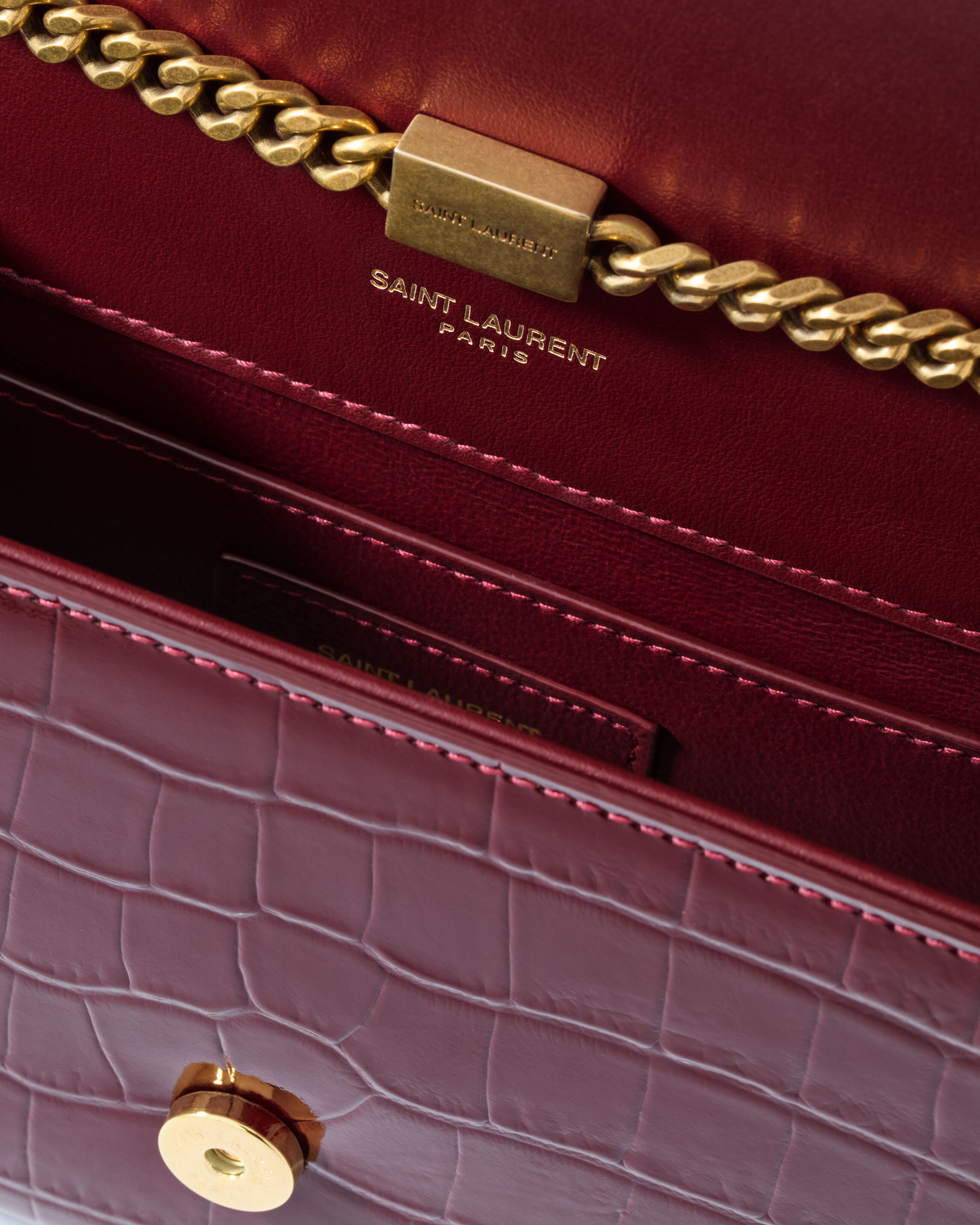 NEW KATE small in crocodile-embossed patent leather