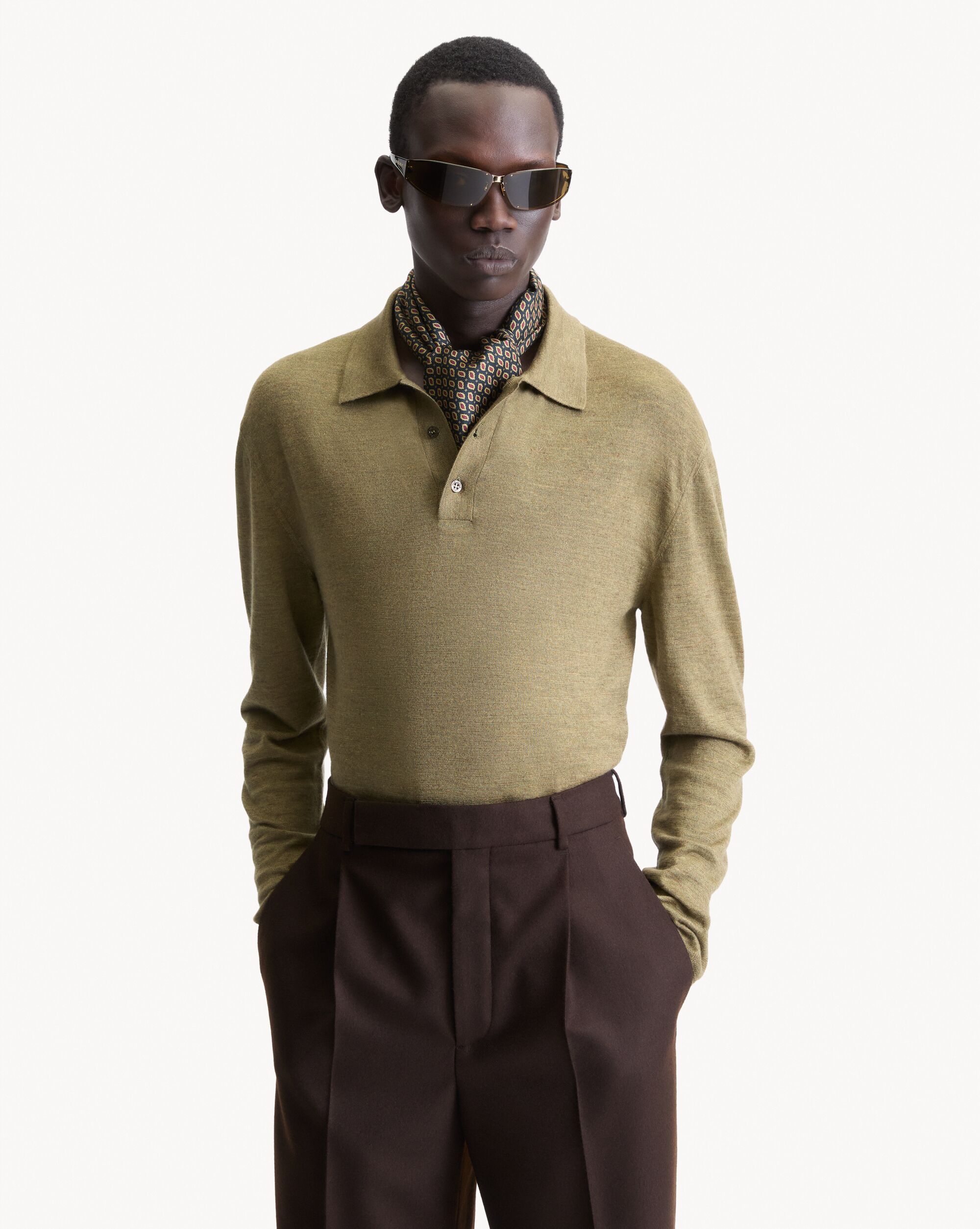 polo in cashmere, silk, and linen