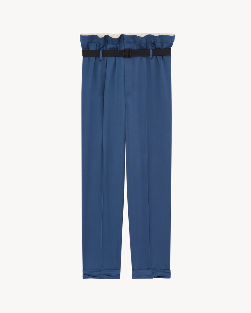 calça paperbag em lã