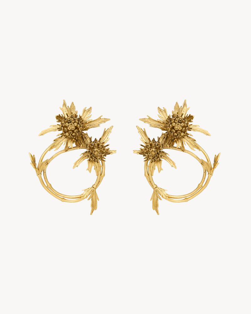 thistle knocker earrings in metal
