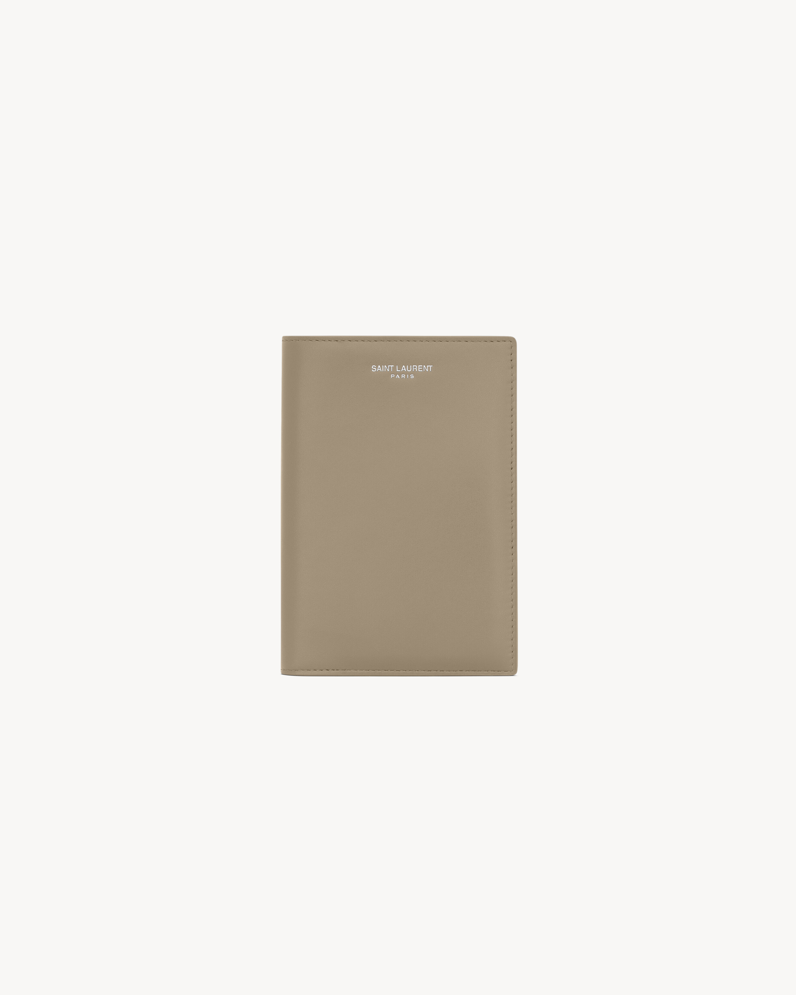 Funda para pasaporte Saint Laurent Paris de piel lisa