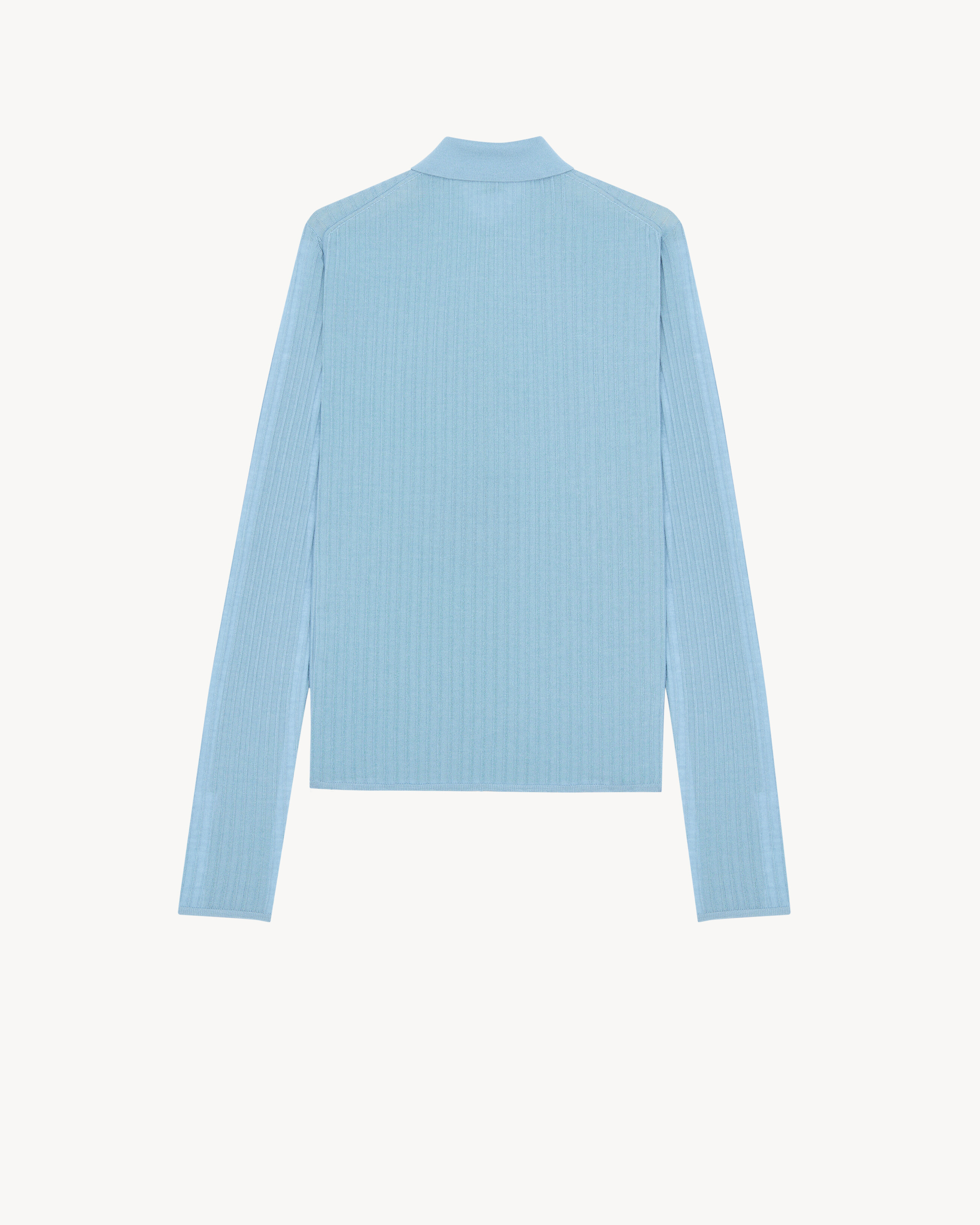 polo in flat-rib cashmere, wool, and silk