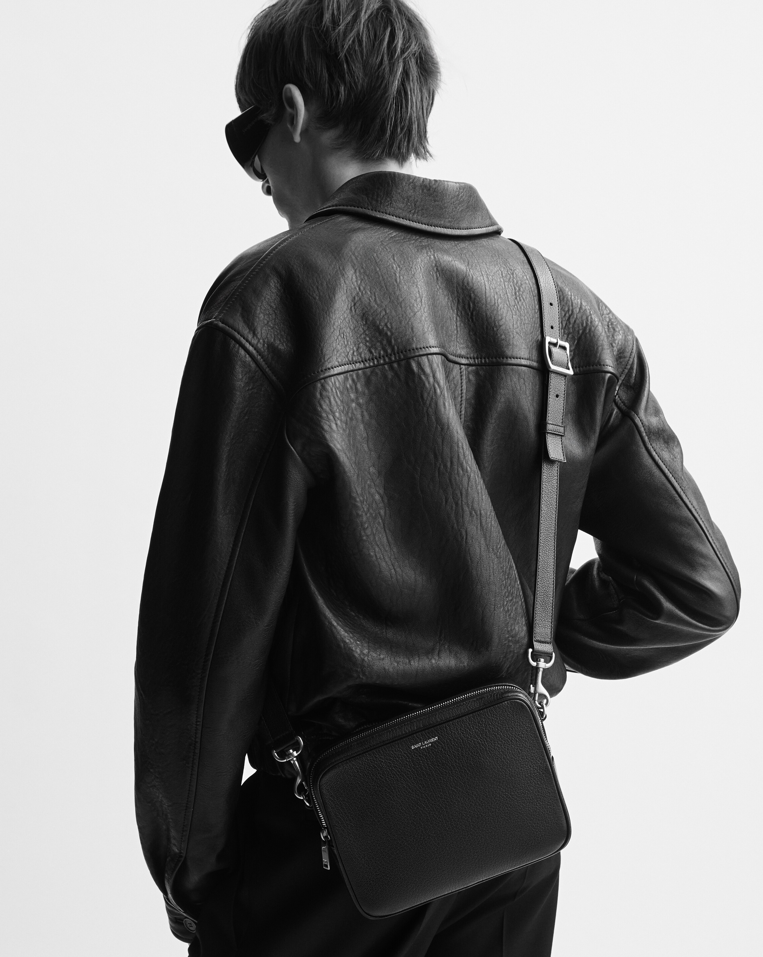 SAINT LAURENT small camera bag in grained leather