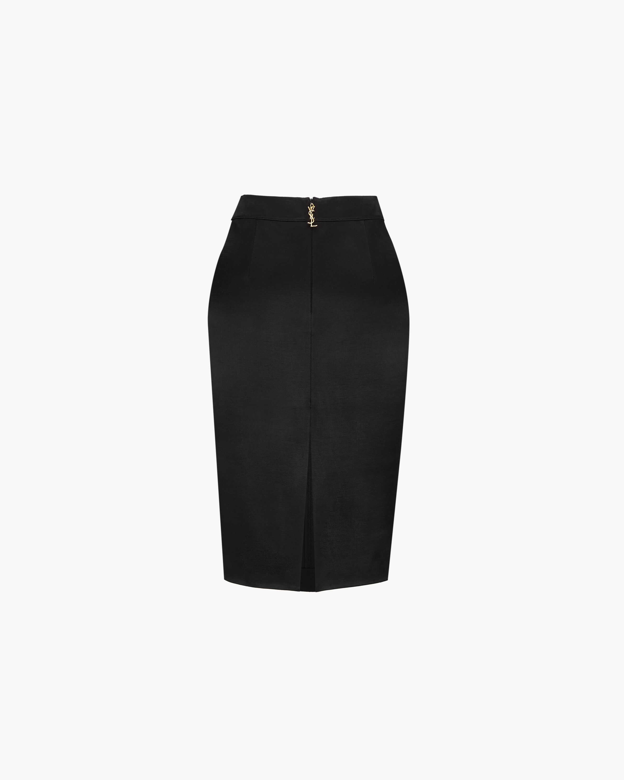 CASSANDRE pencil skirt in padded satin