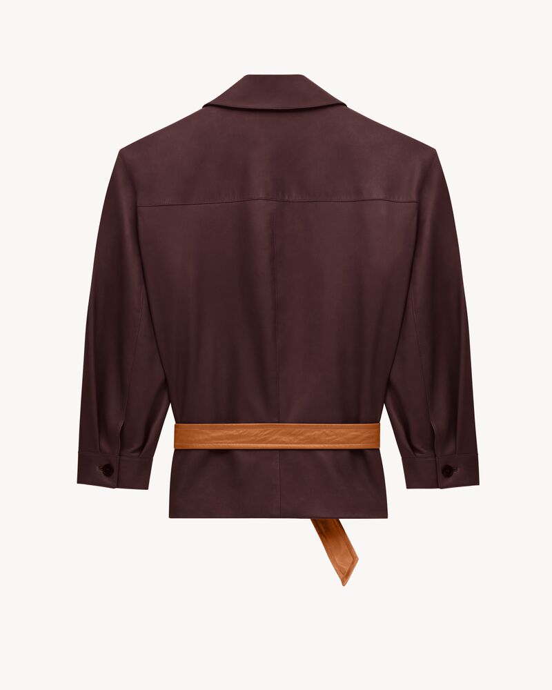 belted jacket in lambskin