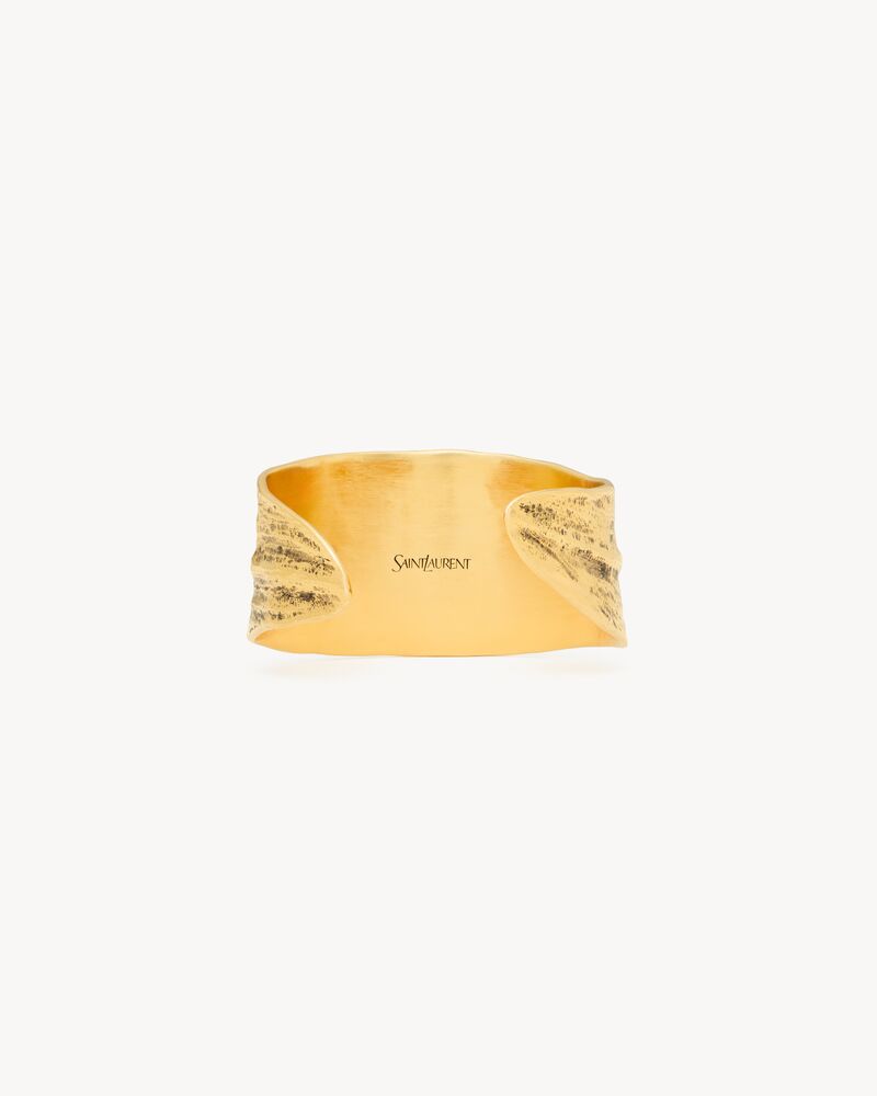 Brazalete en forma de hoja de sauce de metal