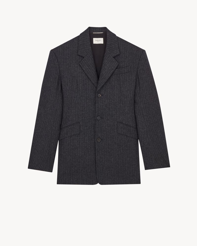 40's single-breasted jacket in pinstripe brushed wool felt