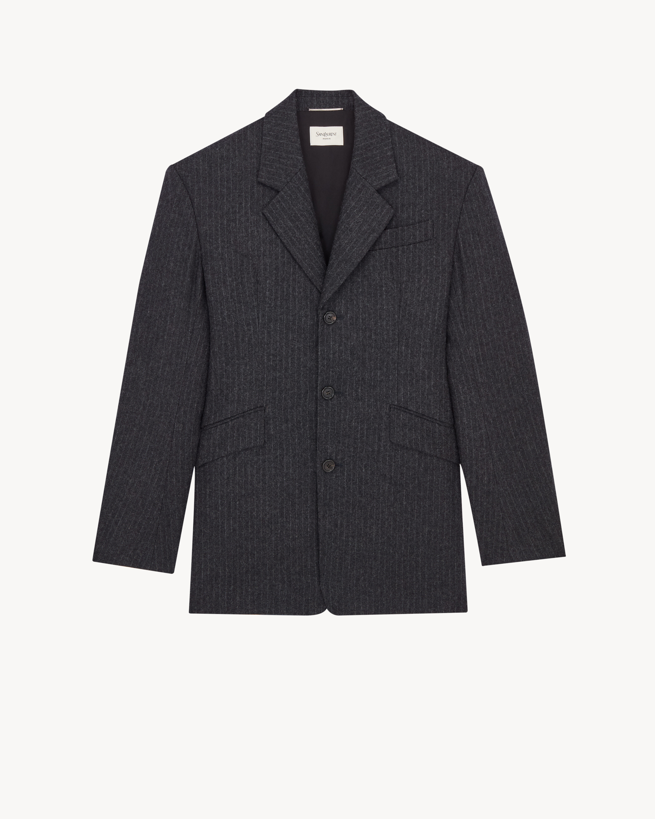 40's single-breasted jacket in pinstripe brushed wool felt
