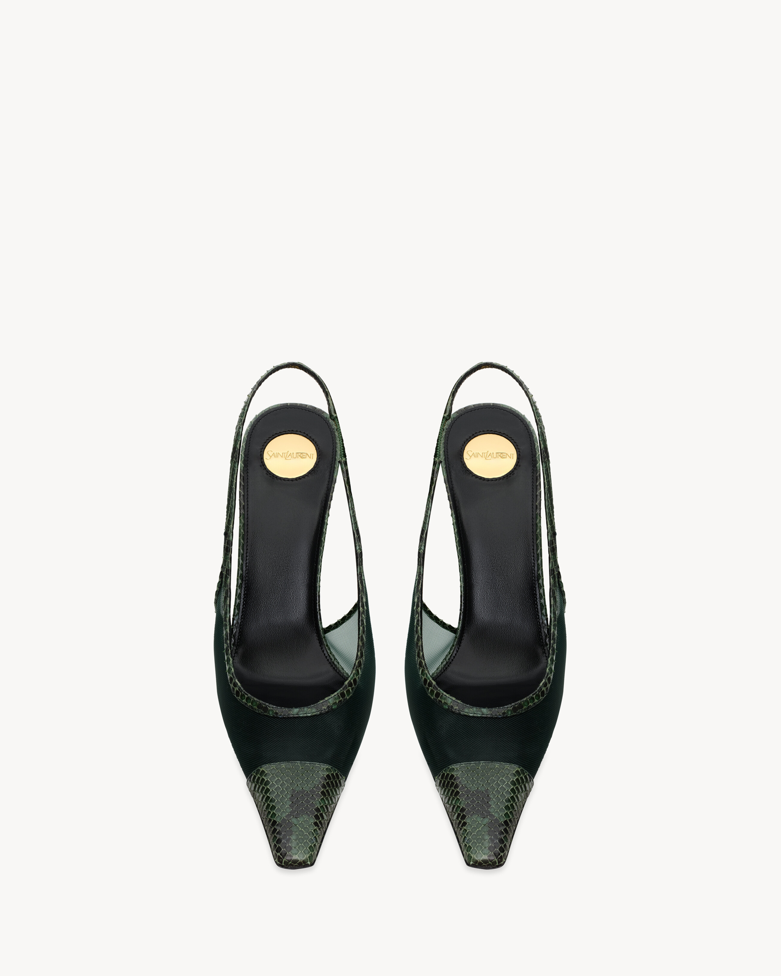 Zapatos de salón slingback Jema de malla y piel de pitón