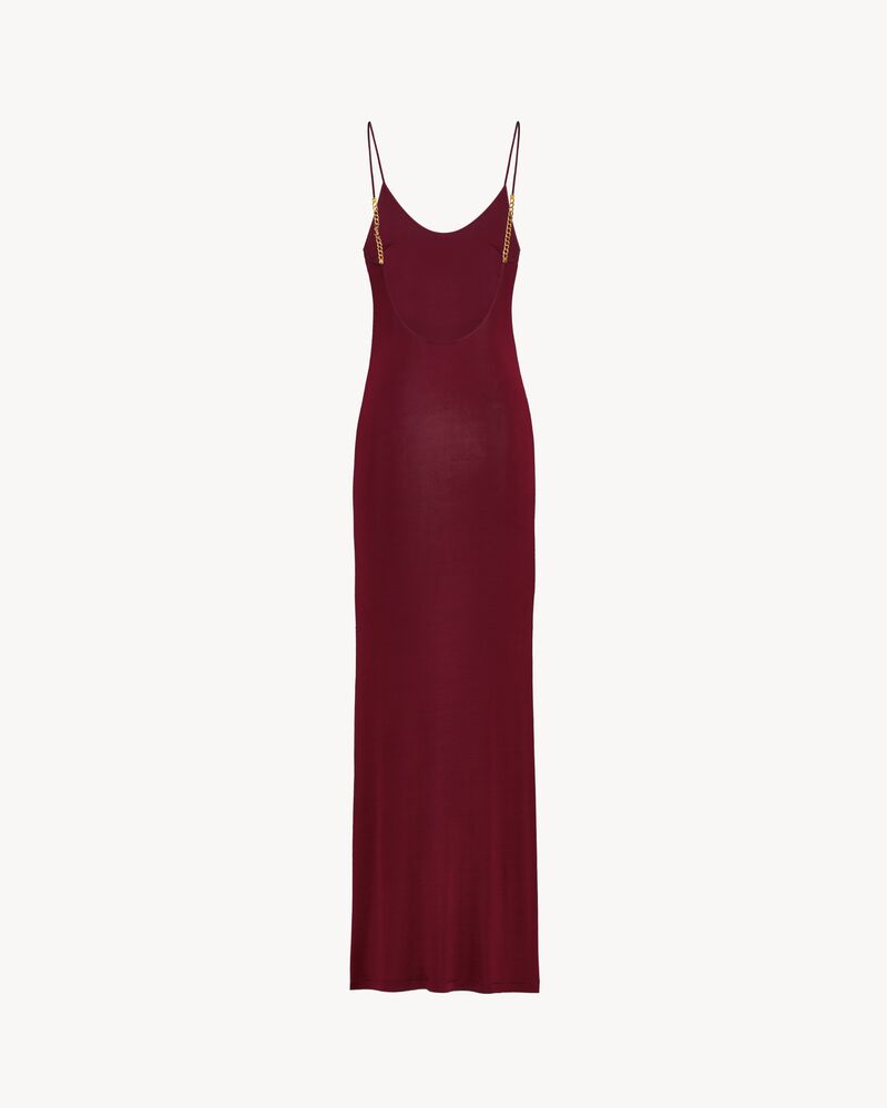 CASSANDRE-chain backless dress in knit