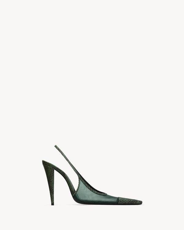 JEMA slingback pumps in mesh and python