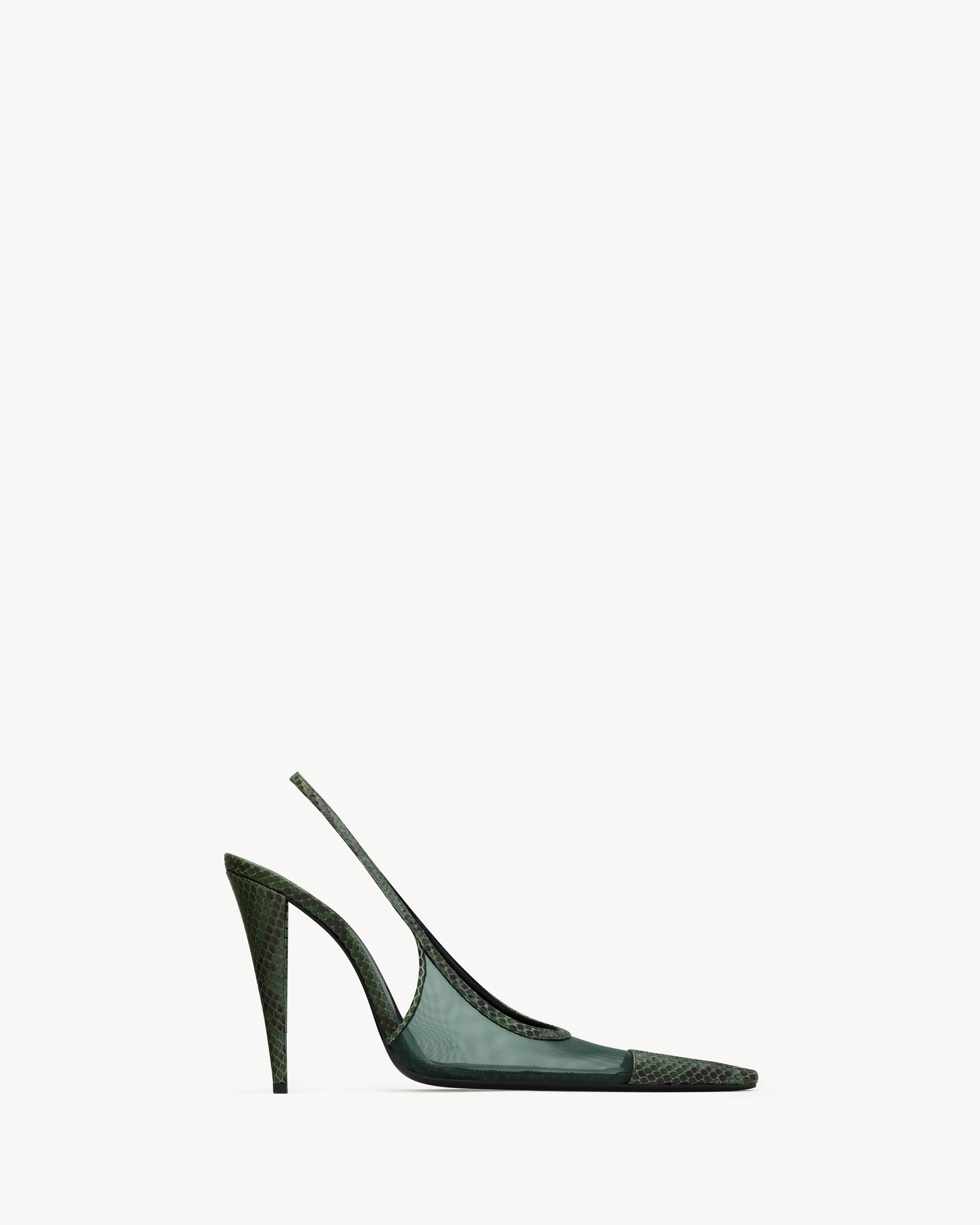 Zapatos de salón slingback Jema de malla y piel de pitón