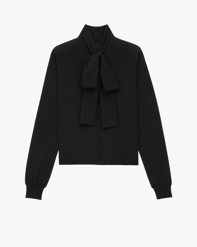 SAINT LAURENT ブラックカーディガン Yves Saint Laurent Vintage YSL Logo Cardigan in Black | ブランド