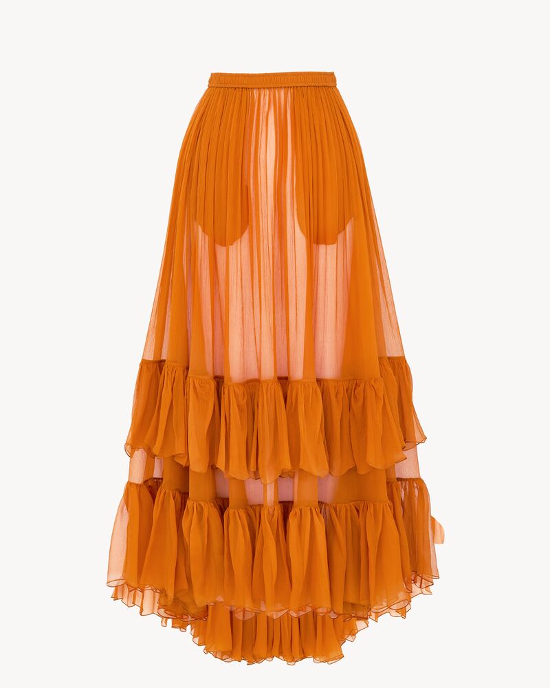 skirt in silk crepon muslin