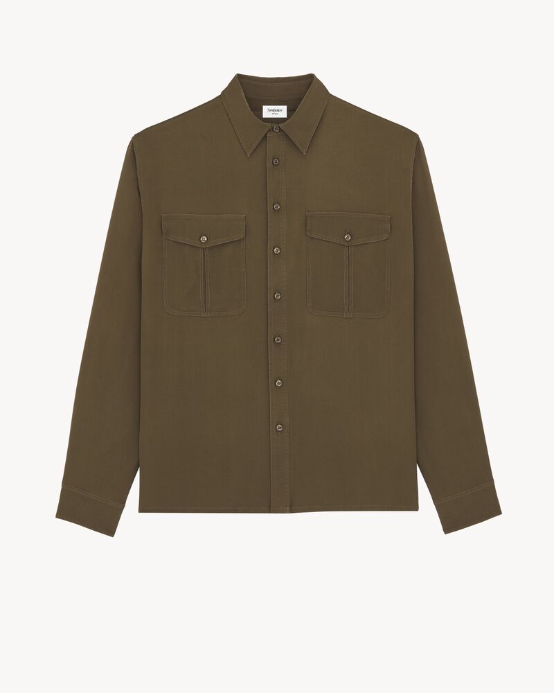 shirt in silk satin-back crepe