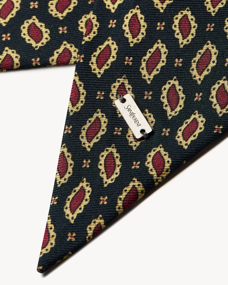lavallière scarf in micro paisley silk twill