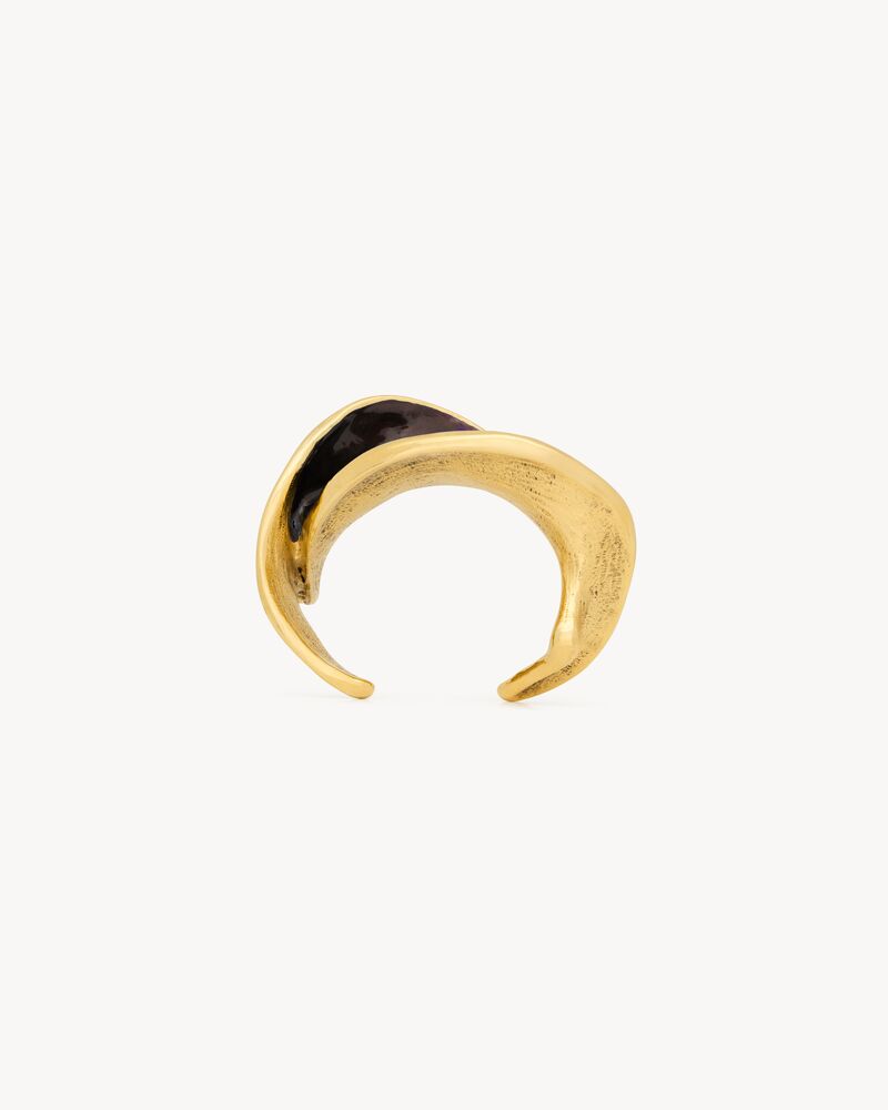 wavy cuff in enamel and brass