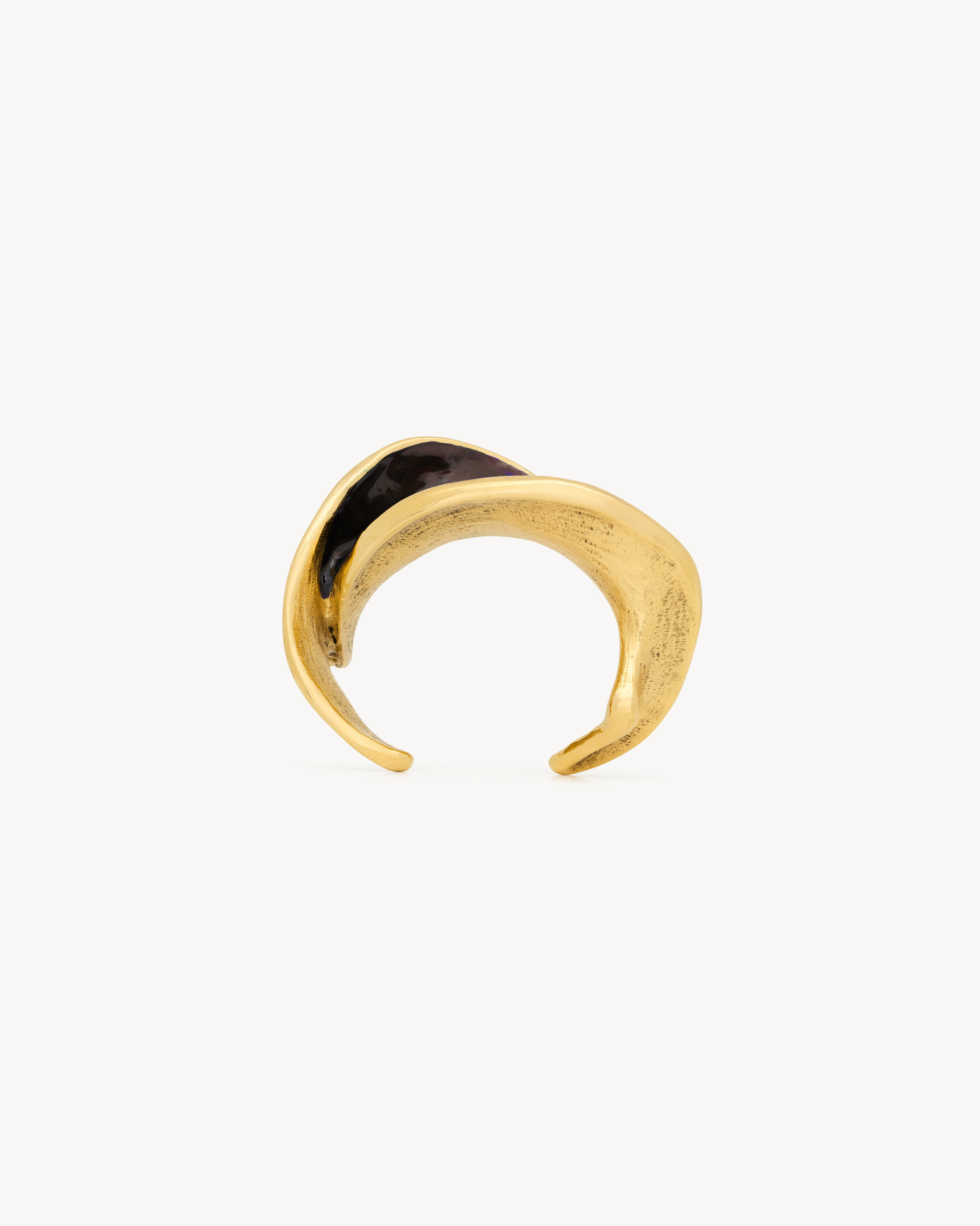 wavy cuff in enamel and brass
