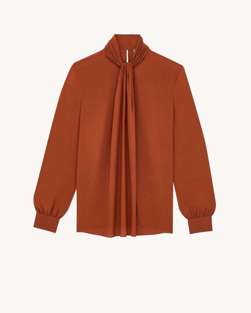 ascot blouse in silk crepe de chine