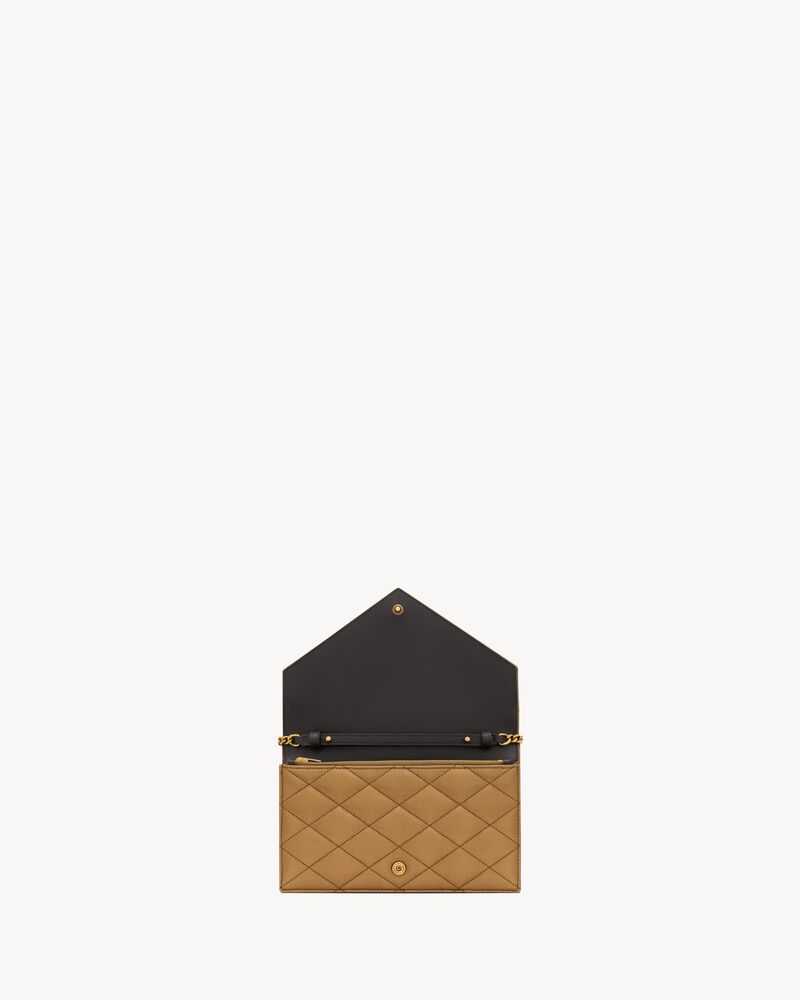 PARIS chain wallet in metallic leather