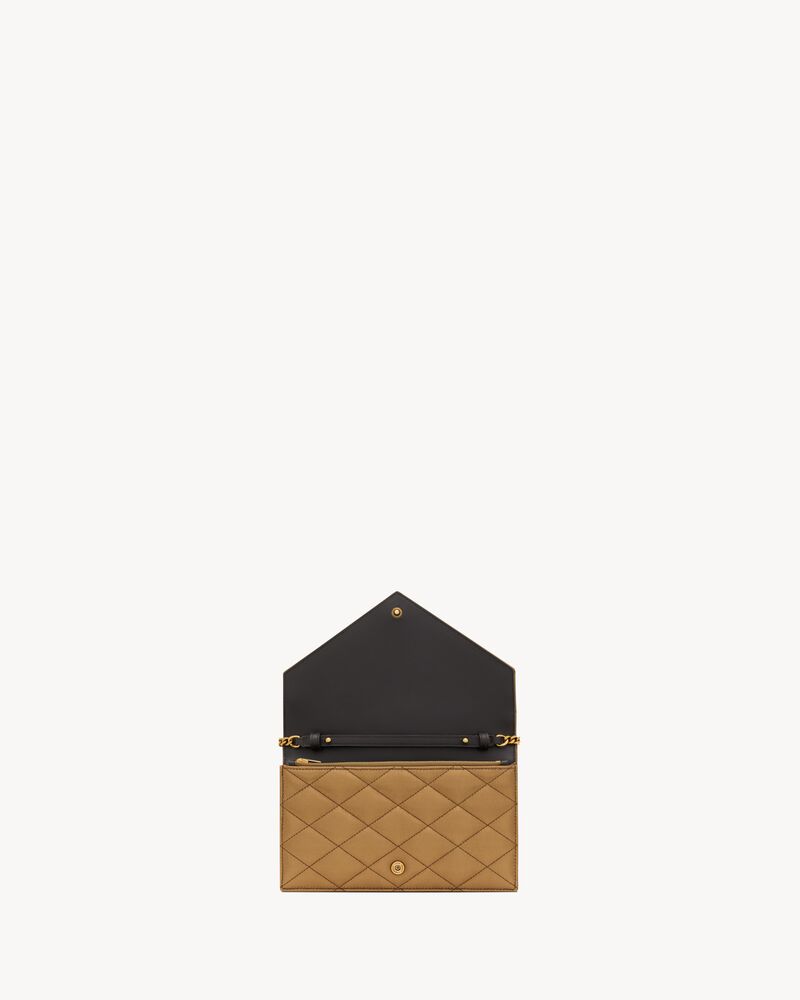 PARIS chain wallet in metallic leather