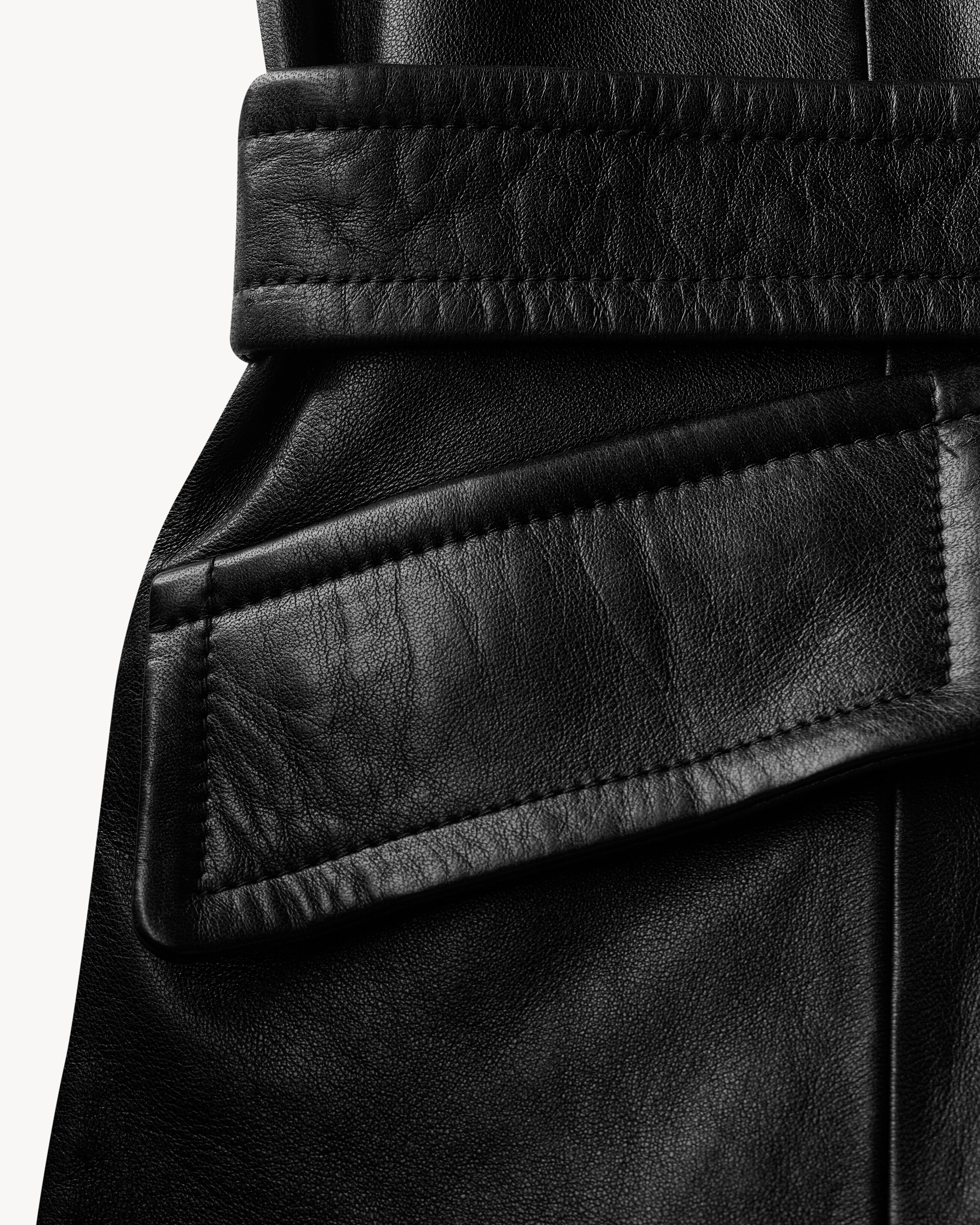 belted jacket in lambskin