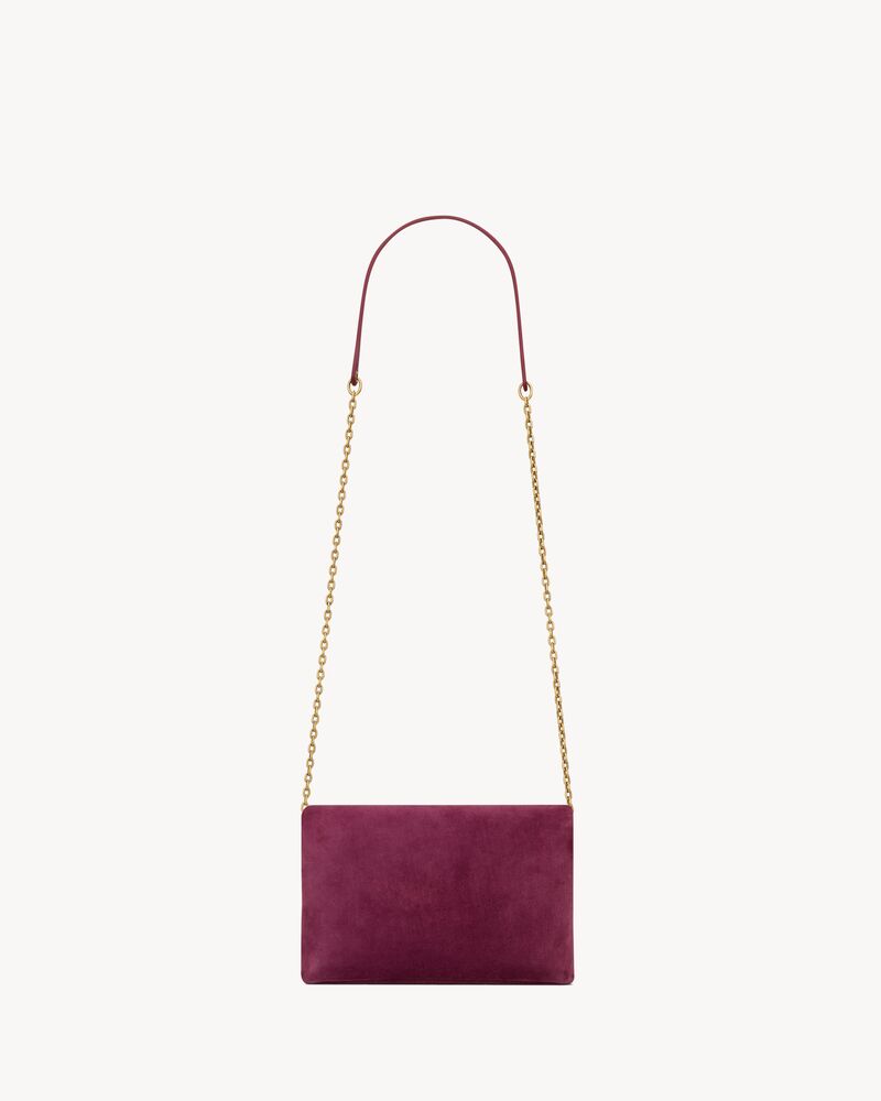 CASSANDRE small chain pouch in suede