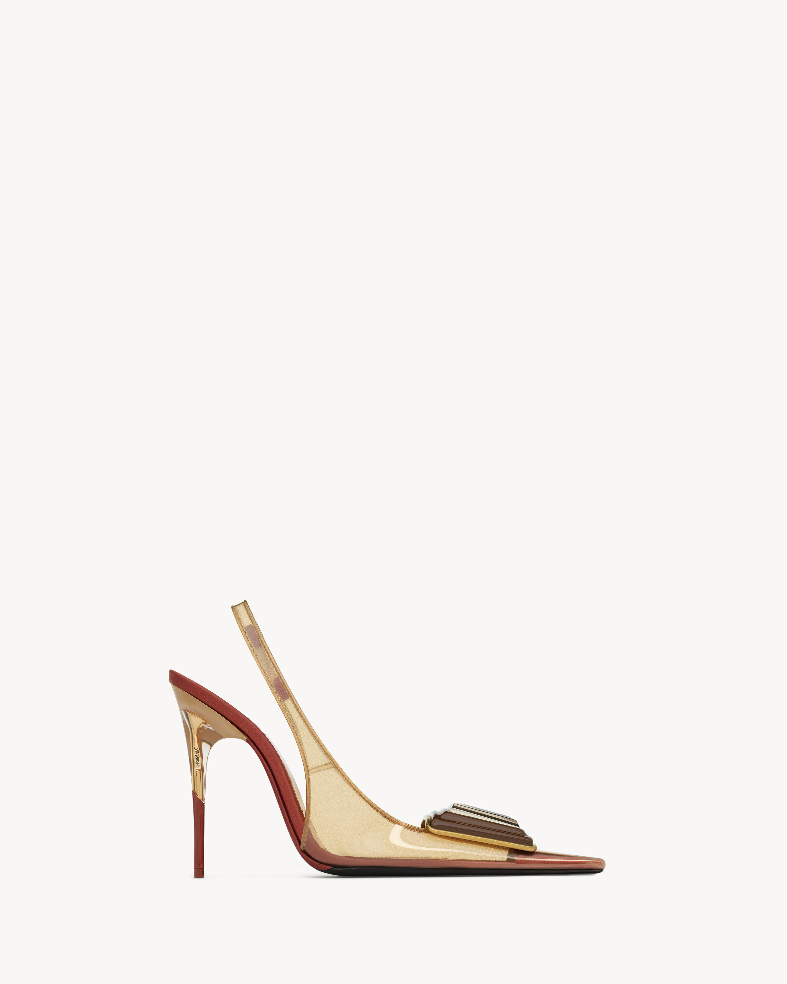 SIBYL slingback pumps in TPU and satin