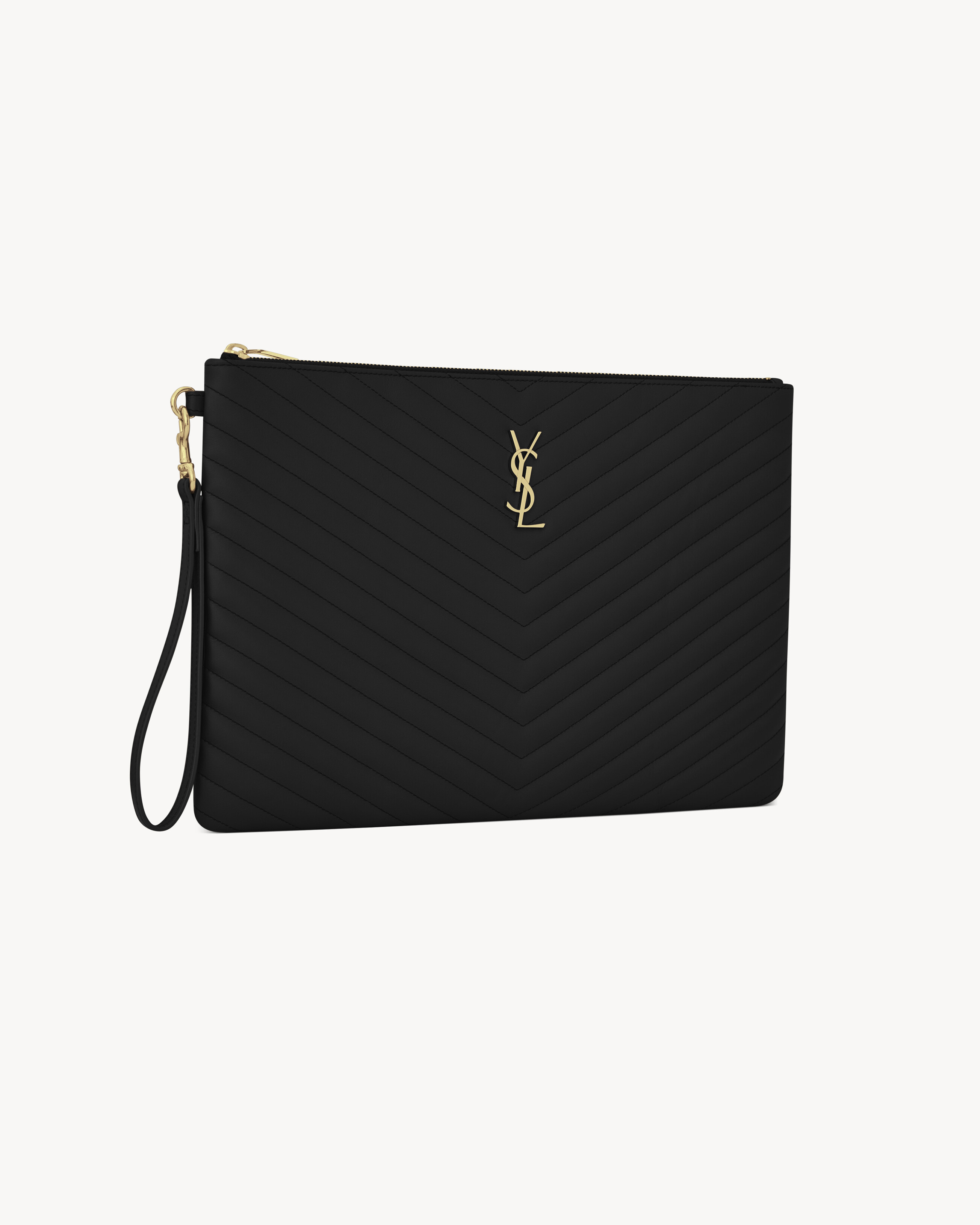 CASSANDRE SAINT LAURENT MATELASSÉ絎縫皮革文件套