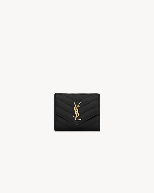SAINT LAURENT モノグラム マルチフォールドウォレット モノグラム マルチフォールドウォレット（グレイン・ド・プードル