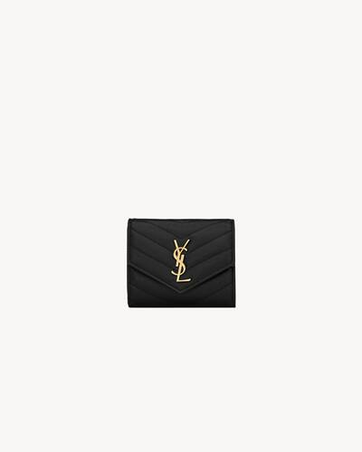 CASSANDRE MATELASSÉ MULTI-FOLD WALLET IN LAMBSKIN in Black | Saint