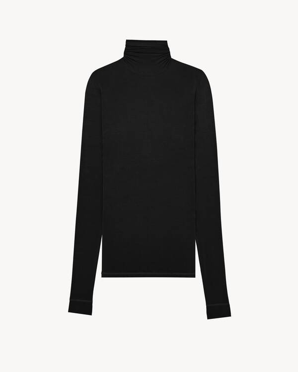 Top de cuello vuelto de punto elástico