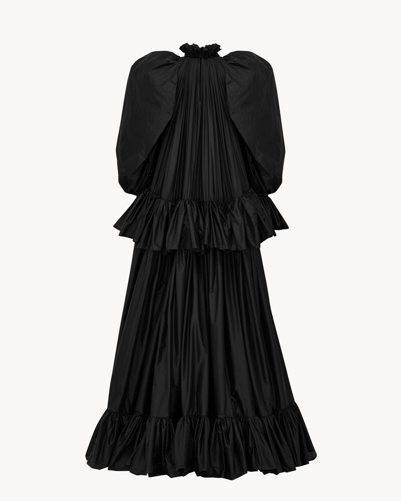 ruffled gown in nylon