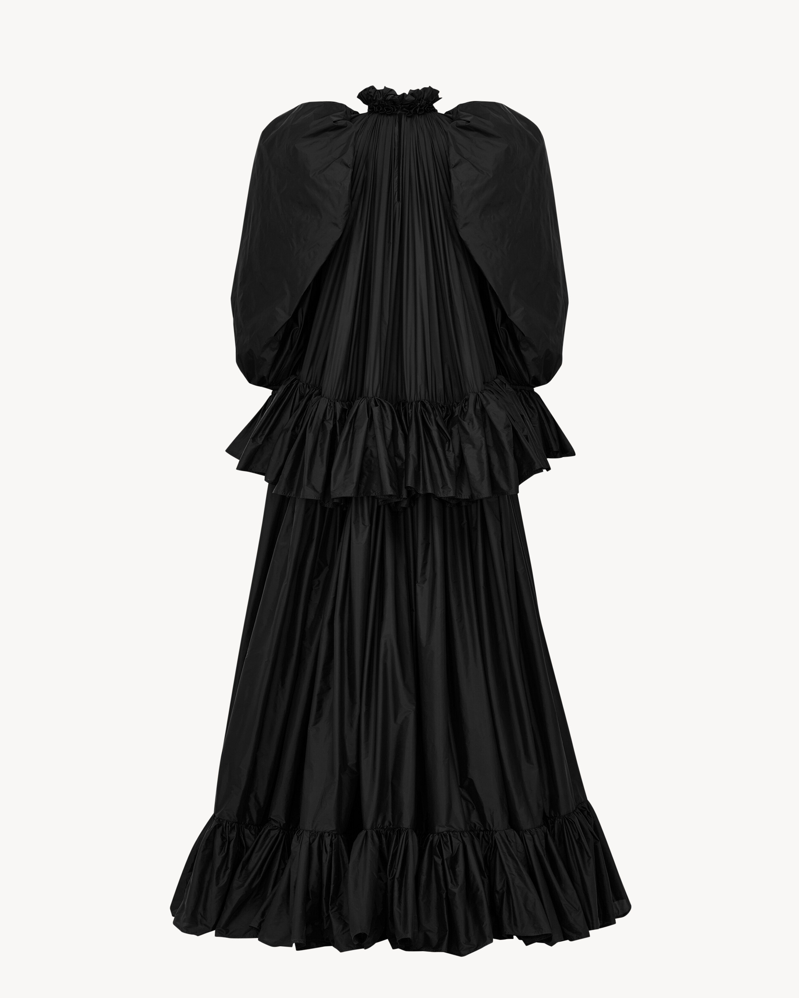 ruffled gown in nylon