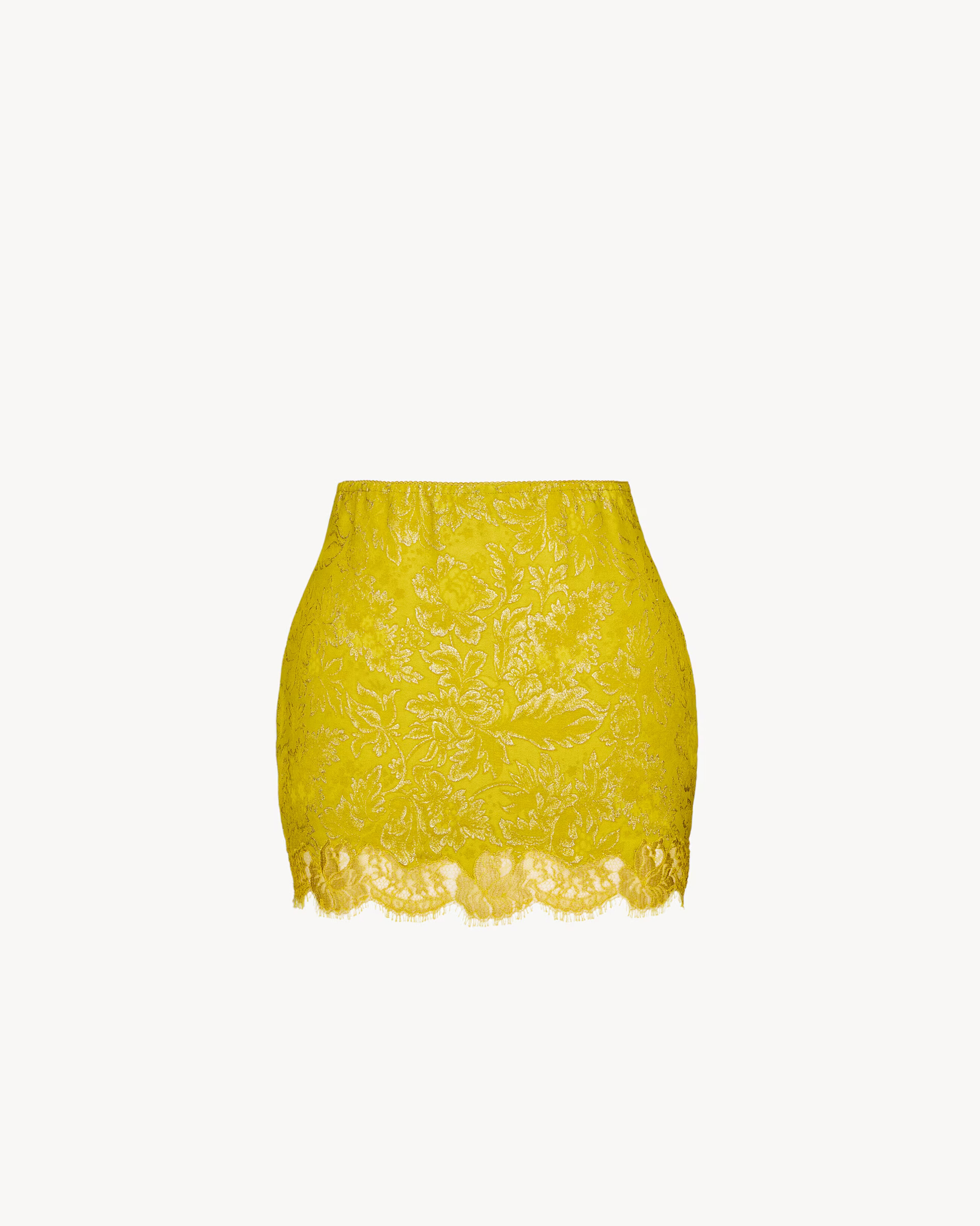 baroque mini skirt in jacquard and lace