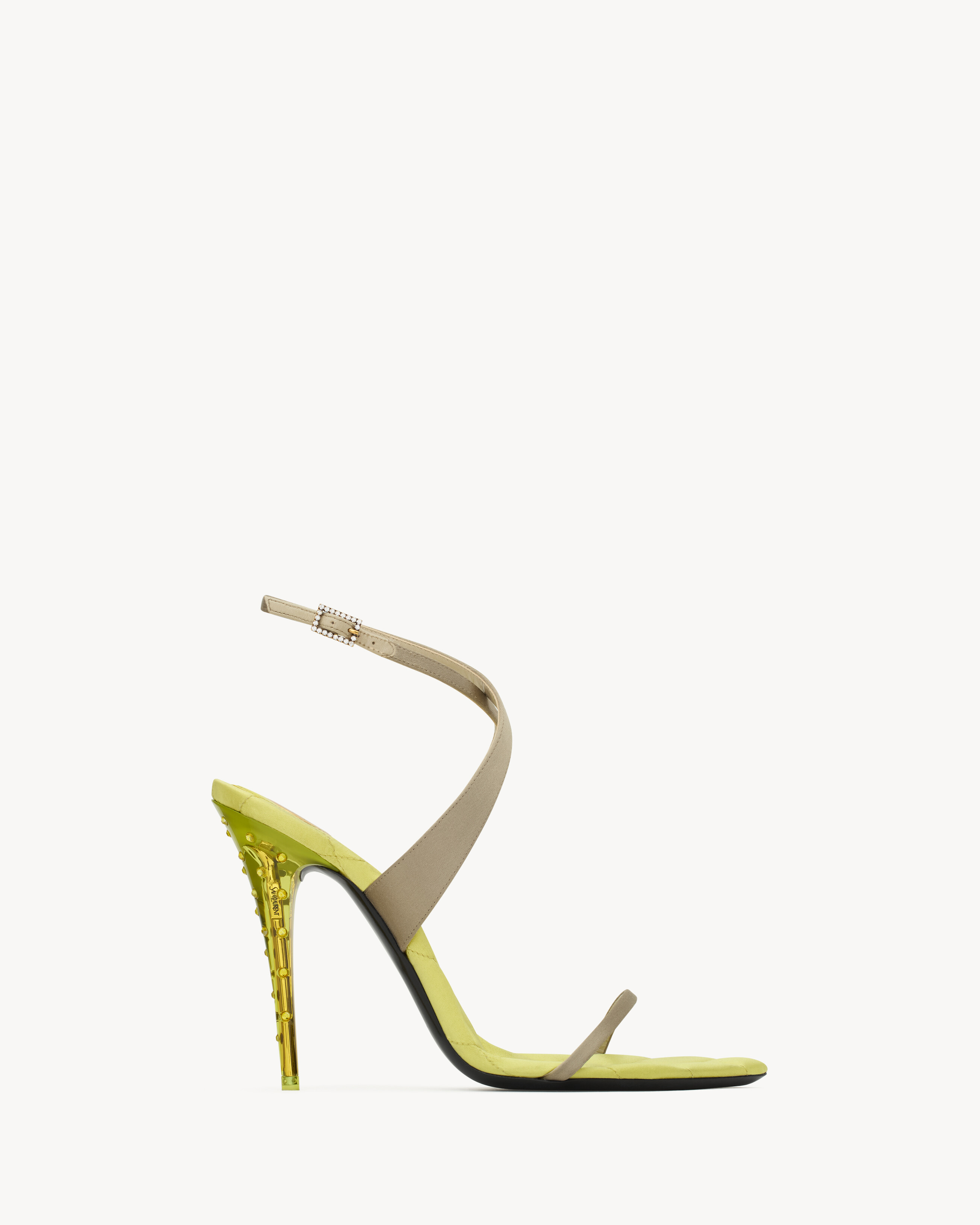 IVRESSE sandals in satin crepe and crystals